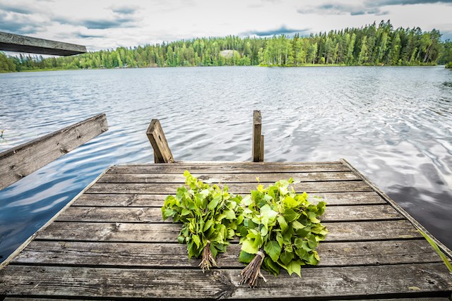 sauna whisks by water